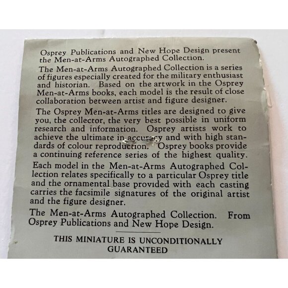 Men At Arms Autographed Collect MA182 Osprey Publishing New Hope Design Figurine - Picture 5 of 6